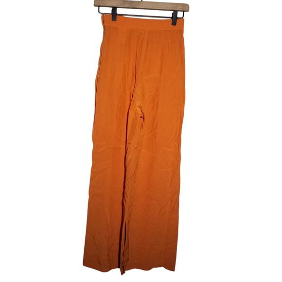 & Other Stories Womens Pants Side Button Zip Pockets High Waist Orange Size 0 - Picture 3 of 7